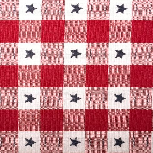 مجموعة DII National 4th of July Stars and Check Summer Tabletop، مفرش طاولة، 14x72، أحمر، أبيض، وأزرق in Saudi Arabia