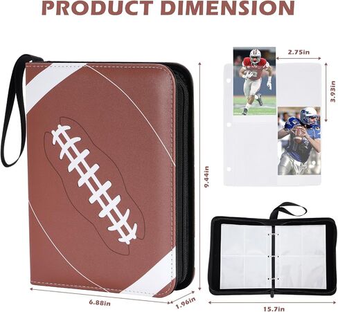 2PCS 800 Pockets Football Card Binder Sports Collection Binde Trading Cards 2023-2024 Nfl with Sleeves Fit Baseball Cards Album Cards Holder Protectors Set for Mtg Yugioh Boys Girls Kids Gift in Saudi Arabia