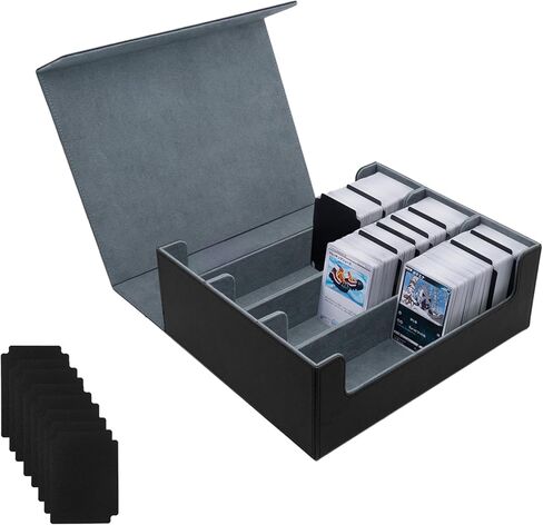 Mcbazel Card Deck Storage Box for Tranding Cards 1800+, Leather Magnetic Closure Card Deck Case Magic Card Holder Box in Saudi Arabia