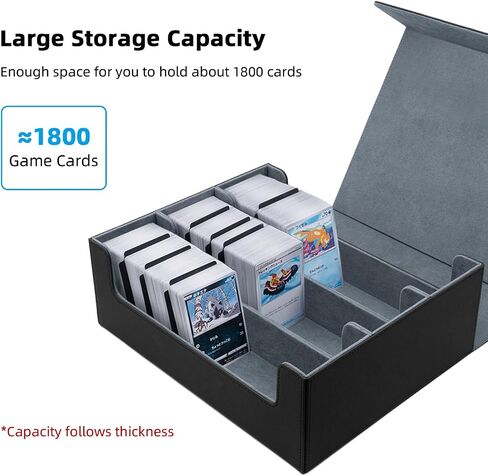 Mcbazel Card Deck Storage Box for Tranding Cards 1800+, Leather Magnetic Closure Card Deck Case Magic Card Holder Box in Saudi Arabia