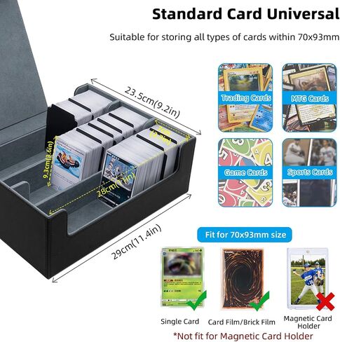 Mcbazel Card Deck Storage Box for Tranding Cards 1800+, Leather Magnetic Closure Card Deck Case Magic Card Holder Box in Saudi Arabia