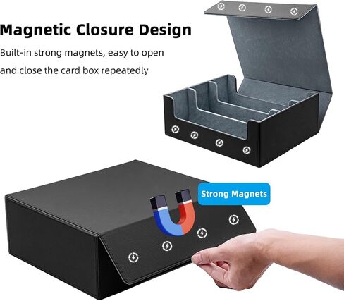 Mcbazel Card Deck Storage Box for Tranding Cards 1800+, Leather Magnetic Closure Card Deck Case Magic Card Holder Box in Saudi Arabia