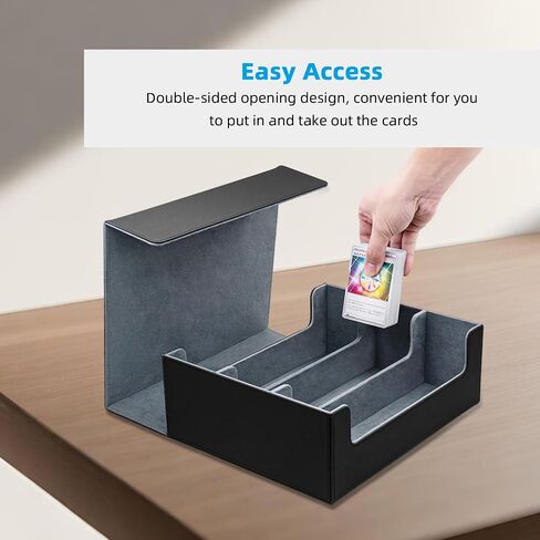 Mcbazel Card Deck Storage Box for Tranding Cards 1800+, Leather Magnetic Closure Card Deck Case Magic Card Holder Box in Saudi Arabia