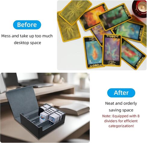Mcbazel Card Deck Storage Box for Tranding Cards 1800+, Leather Magnetic Closure Card Deck Case Magic Card Holder Box in Saudi Arabia