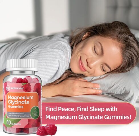 Magnesium Glycinate Gummies 400mg, Sugar Free Magnesium Supplement w/Magnesium L-Threonate 200mg, Ashwagandha, Zinc, Vegan Magnesium Glycinate Supplement for Adults - 120 Cherry Gummies in Saudi Arabia