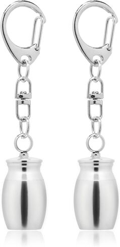 مجوهرات حرق الجثث للرماد التذكاري المنجد جرة سلاسل المفاتيح قلادة مع جرة فضية صغيرة قلادة تذكار رماد حامل المجوهرات التذكارية (2PCS) in Kuwait