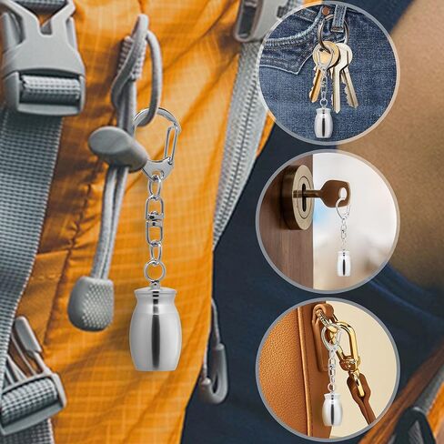 مجوهرات حرق الجثث للرماد التذكاري المنجد جرة سلاسل المفاتيح قلادة مع جرة فضية صغيرة قلادة تذكار رماد حامل المجوهرات التذكارية (2PCS) in Kuwait