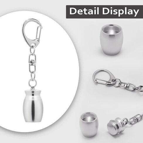 مجوهرات حرق الجثث للرماد التذكاري المنجد جرة سلاسل المفاتيح قلادة مع جرة فضية صغيرة قلادة تذكار رماد حامل المجوهرات التذكارية (2PCS) in Kuwait