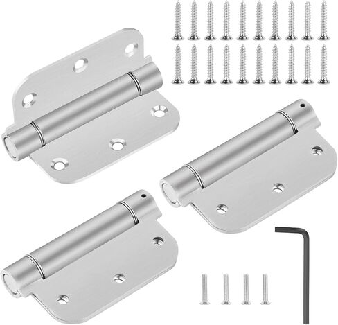 3-1/2 Inch Self-closing Door Hinges, 3.5"x 3.5" Stainless Steel Adjustable Mortise Spring Door Hinge with 5/8" Radius Corner Matte Black-Pack of 3 in Saudi Arabia