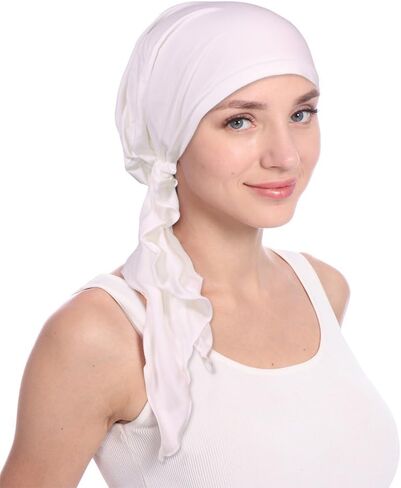 Pre Tied Chemo Head Scarf for Women - Slip On Bandana Headwrap Caps Cancer Turban Sleep Hair Cover Hat in Saudi Arabia