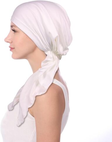 Pre Tied Chemo Head Scarf for Women - Slip On Bandana Headwrap Caps Cancer Turban Sleep Hair Cover Hat in Saudi Arabia