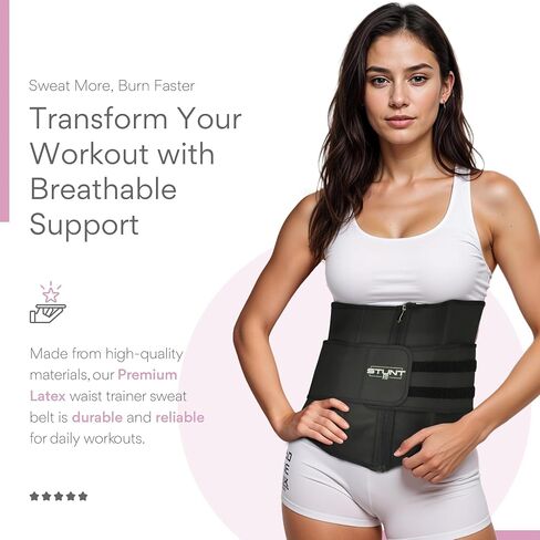 Waist Trainer for Women & Men - Latex Sweat Belt and Hourglass Toning for Women - Stomach Belly, Tummy Wrap for Workouts in Saudi Arabia