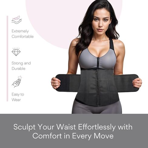 Waist Trainer for Women & Men - Latex Sweat Belt and Hourglass Toning for Women - Stomach Belly, Tummy Wrap for Workouts in Saudi Arabia