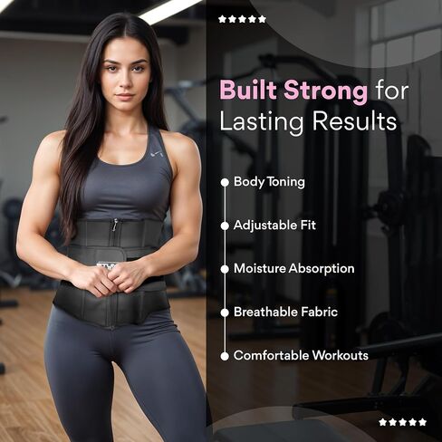 Waist Trainer for Women & Men - Latex Sweat Belt and Hourglass Toning for Women - Stomach Belly, Tummy Wrap for Workouts in Saudi Arabia