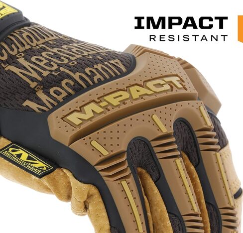 Mechanix Wear: M-Pact Durahide Leather Work Gloves with Secure Fit, Work Gloves with Impact Protection and Vibration Absorption, Safety Gloves for Men (Brown, Large) in Saudi Arabia