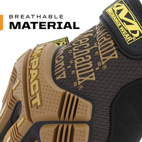 Mechanix Wear: M-Pact Durahide Leather Work Gloves with Secure Fit, Work Gloves with Impact Protection and Vibration Absorption, Safety Gloves for Men (Brown, Large) in Saudi Arabia
