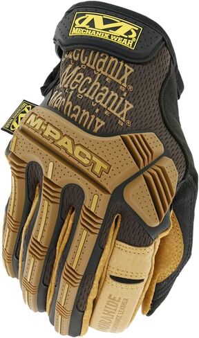 Mechanix Wear: M-Pact Durahide Leather Work Gloves with Secure Fit, Work Gloves with Impact Protection and Vibration Absorption, Safety Gloves for Men (Brown, Large) in Saudi Arabia