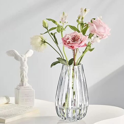 Flower Vases GIDARY 10 inch Clear Vase,Bouquet Vase,Large Vase Glass for Centerpiece Table Home Indoor Desk Decor,Modern Boho Style Vase for Wedding House Gift in Saudi Arabia