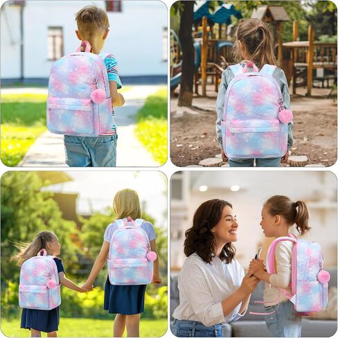 16 Inch Kids Backpack for Girls Cute Lightweight Daypack School Bags for 3 4 5 6 7 8 Years Old Preschool Elementary - Blue in Saudi Arabia