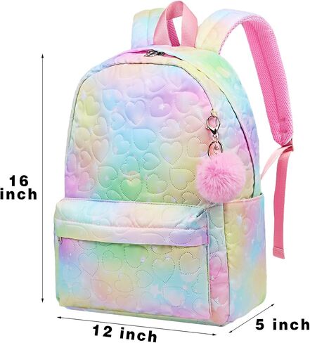 16 Inch Kids Backpack for Girls Cute Lightweight Daypack School Bags for 3 4 5 6 7 8 Years Old Preschool Elementary - Blue in Saudi Arabia