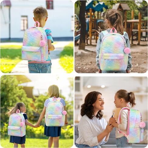 16 Inch Kids Backpack for Girls Cute Lightweight Daypack School Bags for 3 4 5 6 7 8 Years Old Preschool Elementary - Blue in Saudi Arabia