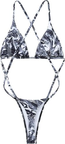 WDIRARA Women's Cut Out Triange Criss Cross Backless Thong Sexy One Piece Bathing Suit in Saudi Arabia
