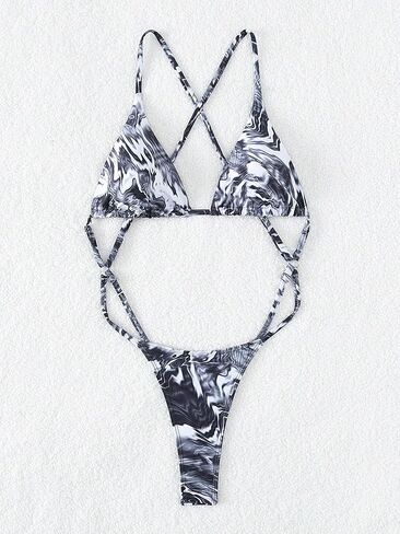 WDIRARA Women's Cut Out Triange Criss Cross Backless Thong Sexy One Piece Bathing Suit in Saudi Arabia