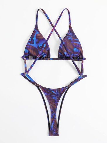 WDIRARA Women's Cut Out Triange Criss Cross Backless Thong Sexy One Piece Bathing Suit in Saudi Arabia