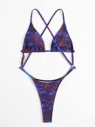 WDIRARA Women's Cut Out Triange Criss Cross Backless Thong Sexy One Piece Bathing Suit in Saudi Arabia