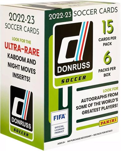 صندوق ناسف كرة القدم 2022 2023 Donruss مع صندوق ناسف محتمل، متوازيات ليزر برتقالية وأرجوانية حصرية بالإضافة إلى كابوم in Saudi Arabia
