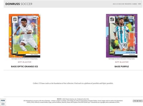 صندوق ناسف كرة القدم 2022 2023 Donruss مع صندوق ناسف محتمل، متوازيات ليزر برتقالية وأرجوانية حصرية بالإضافة إلى كابوم in Saudi Arabia