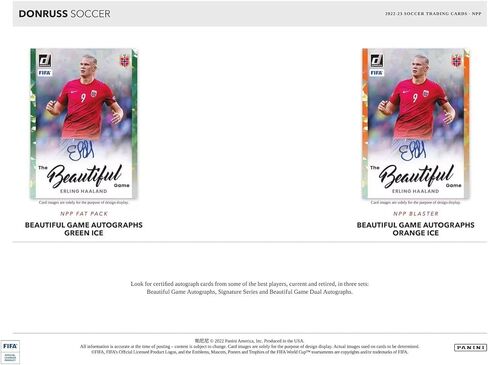 صندوق ناسف كرة القدم 2022 2023 Donruss مع صندوق ناسف محتمل، متوازيات ليزر برتقالية وأرجوانية حصرية بالإضافة إلى كابوم in Saudi Arabia