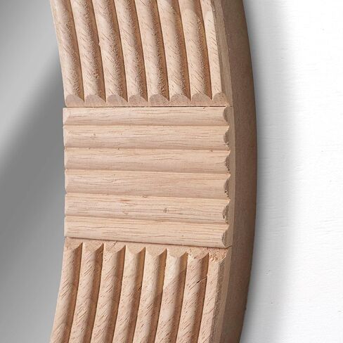 Head West Natural Beige Wood Framed Farmhouse Round Wall Mirror - 32" x 32" in Kuwait