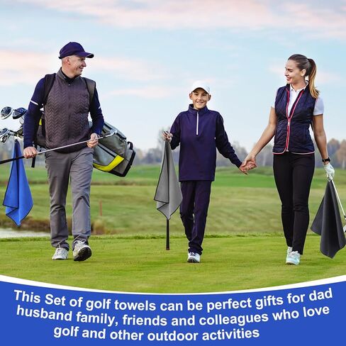 12 عبوة من مناشف الجولف لحقائب الجولف للرجال، مناشف الجولف القرصية مع مشبك من نسيج الألياف الدقيقة بنمط وافل ملحقات الجولف مع فرشاة تنظيف نادي الجولف، مشبك تمديد قابل للسحب (16 × 16 بوصة) in Kuwait