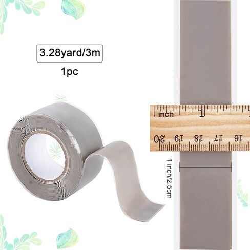 GORGECRAFT Self Fusing Silicone Tape 10Ft x 1 Inch Gray Waterproof Repair Sealing Insulation Tape Multi-Purpose Electrical Tape for Seal Radiator Hose Leak Emergency Pipe Repair Electrical Cables in Saudi Arabia