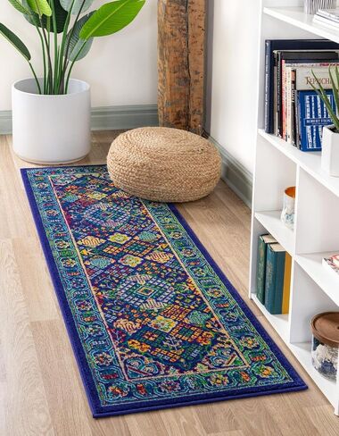 سجادة منطقة فريدة من نوعها من مجموعة Loom Calypso - ترينيداد (مفرش مقاس 2 × 6 بوصات، أزرق داكن/أخضر) in Saudi Arabia