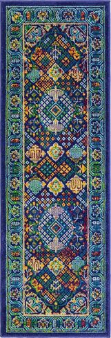 سجادة منطقة فريدة من نوعها من مجموعة Loom Calypso - ترينيداد (مفرش مقاس 2 × 6 بوصات، أزرق داكن/أخضر) in Saudi Arabia