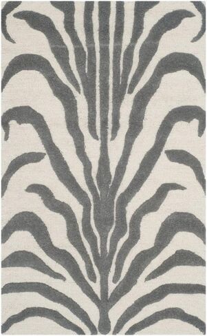 SAFAVIEH Cambridge Collection Accent Rug - 2' x 3', Ivory & Dark Grey, Handmade Animal Print Wool, Ideal for High Traffic Areas in Entryway, Living Room, Bedroom (CAM709A) in Saudi Arabia