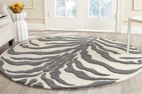 SAFAVIEH Cambridge Collection Accent Rug - 2' x 3', Ivory & Dark Grey, Handmade Animal Print Wool, Ideal for High Traffic Areas in Entryway, Living Room, Bedroom (CAM709A) in Saudi Arabia
