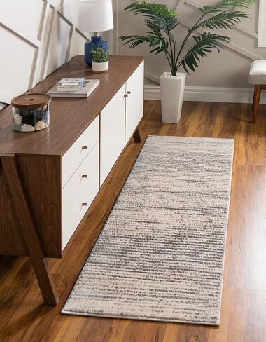 Unique Loom Oasis Collection Area Rug - Calm (2' x 12' Runner, Blue/ Navy Blue) in Saudi Arabia