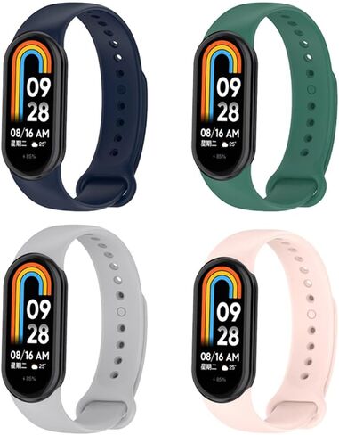KOMI Watch Band Compatible with Xiaomi Mi Band 8,Soft Silicone Replacement band Sport Adjustable Wrist Strap for Women Men in Saudi Arabia