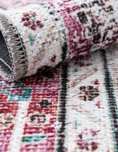 سجادة منطقة Loom Yara Collection الفريدة - ياش (2 × 5 قدم 1 بوصة، وردي مرجاني فاتح/أزرق) in Saudi Arabia