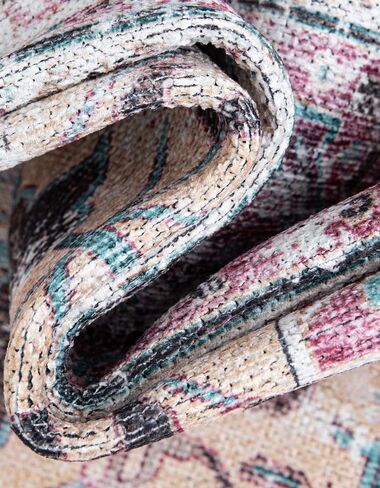 سجادة منطقة Loom Yara Collection الفريدة - ياش (2 × 5 قدم 1 بوصة، وردي مرجاني فاتح/أزرق) in Saudi Arabia