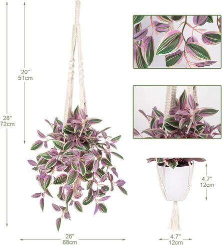 Fake Hanging Plants with Pot, 17" Green Artificial Eye Leaves Potted Plant Faux Peperomia Vine Basket Plant for Wall Bedroom Office Indoor Outdoor Home Decor in Saudi Arabia