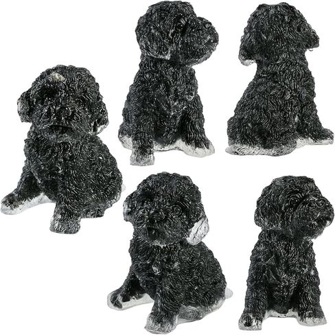 mookaitedecor 2.5 Inch Black Obsidian Crystal Poodle Dog Statue Sitting Animal Dog Sculpture Figurine for Home Decoration Collectible Ornament in Saudi Arabia