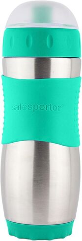 Kid Basix Safe Sporter, Lunch & Sport Stainless Steel Water Bottle, Easy Pull Spout, Mud Cap, Dishwasher Safe, Holds 16oz, Blue in Saudi Arabia