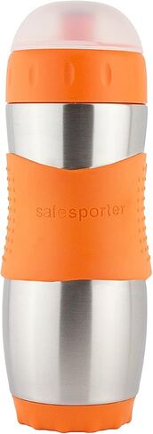 Kid Basix Safe Sporter, Lunch & Sport Stainless Steel Water Bottle, Easy Pull Spout, Mud Cap, Dishwasher Safe, Holds 16oz, Blue in Saudi Arabia