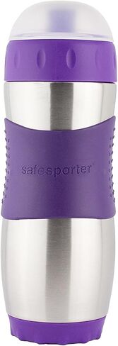 Kid Basix Safe Sporter, Lunch & Sport Stainless Steel Water Bottle, Easy Pull Spout, Mud Cap, Dishwasher Safe, Holds 16oz, Blue in Saudi Arabia