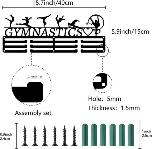 CREATCABIN Figure Skating Medal Hanger Display Medal Holder Rack Sports Metal Hanging over 60 Medals Athlete Awards Iron Wall Mount Decor for Home Badge Race Competition Medalist Black 15.7x5.9Inch in Saudi Arabia
