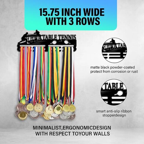 PH PandaHall Medal Hanger Display Rack Hanger Awards Ribbon Holder Medal Hook Race Medal Display Wall Mount Medals Frame for Wall Over 50 Medals Easy to Install in Saudi Arabia